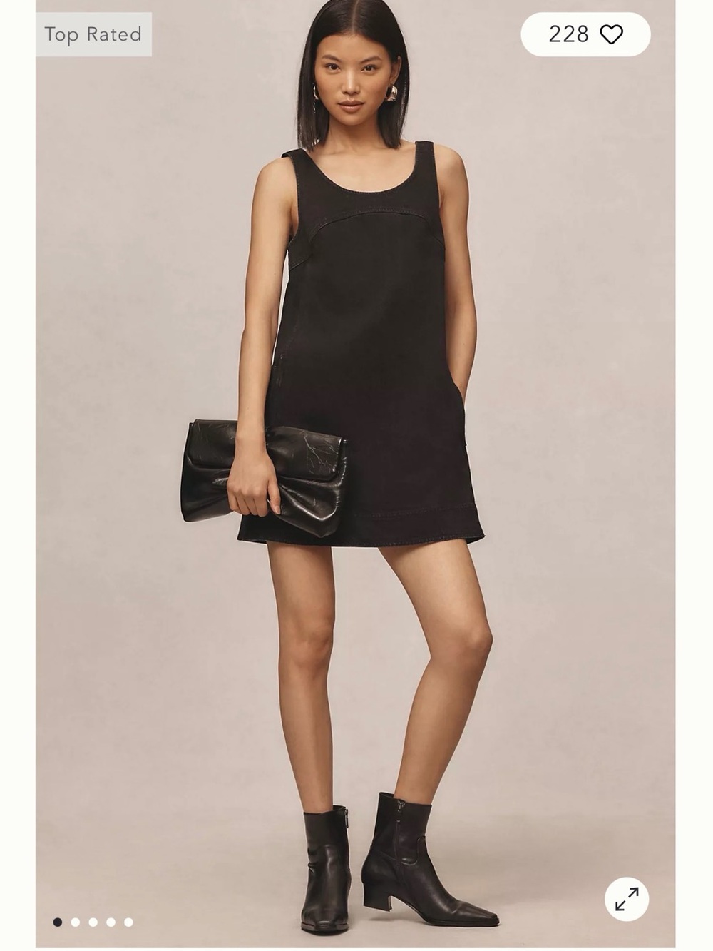 Pilcro Black Sleeveless Denim Shift Dress
